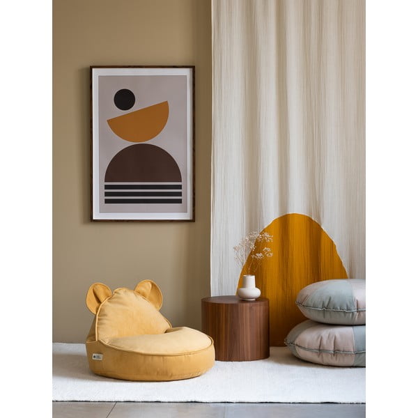 Жълт кадифен детски пуф Bear – Wigiwama-image-2