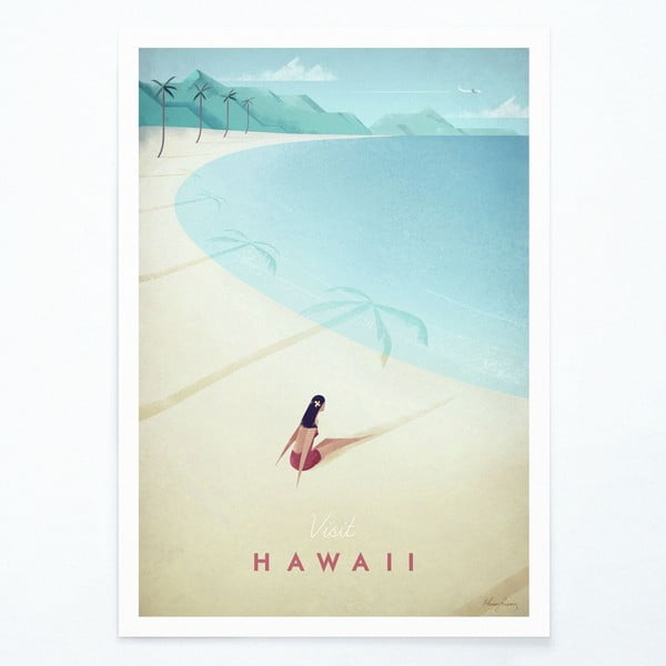 Плакат , 50 x 70 cm Hawaii - Travelposter