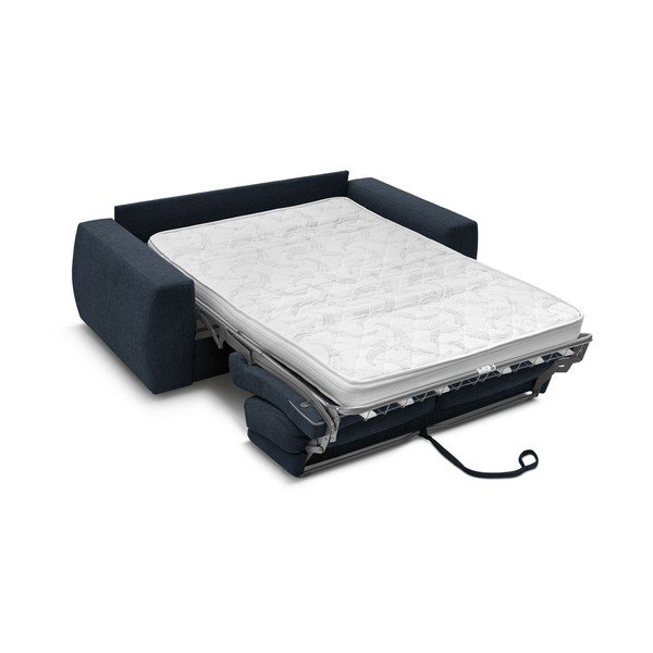 Тъмносин шенилов диван за ежедневно спане/сгъваем 220 cm Hugo – Bobochic Paris-image-4