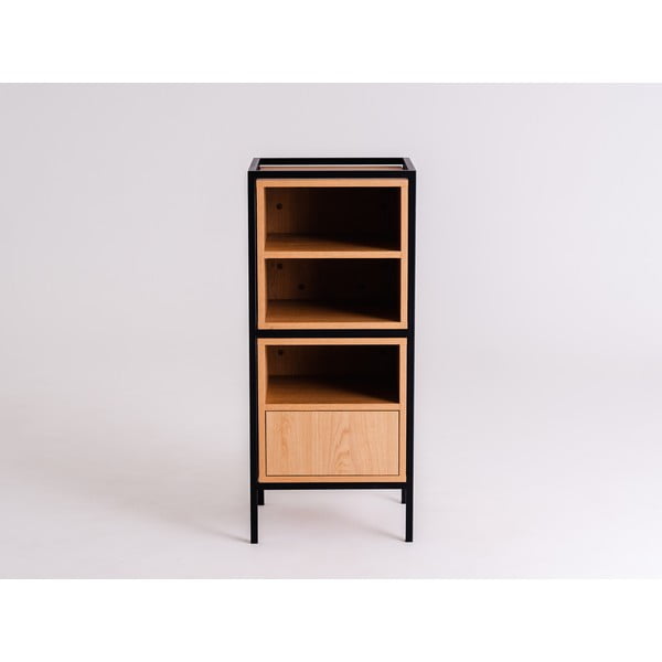 Черна етажерка за книги в дъб 45x102 cm Skap - CustomForm-image-3