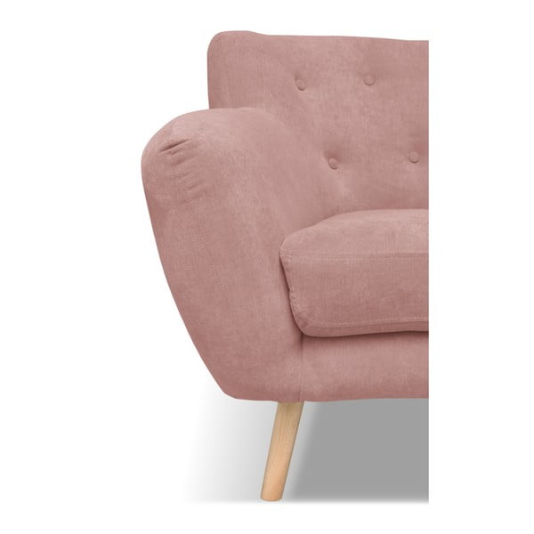 Светлорозов диван Cosmopolitan design , 162 cm London - Cosmopolitan Design-image-3