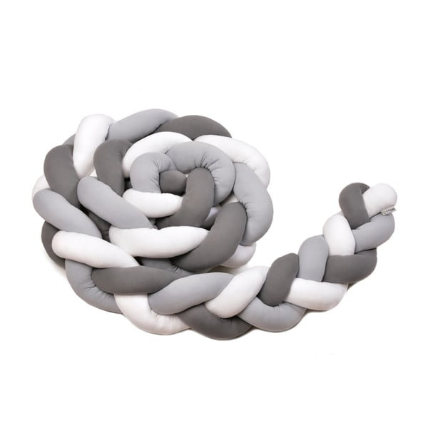 Плетена мантия от сив и бял памук , дължина 180 cm - T-TOMI