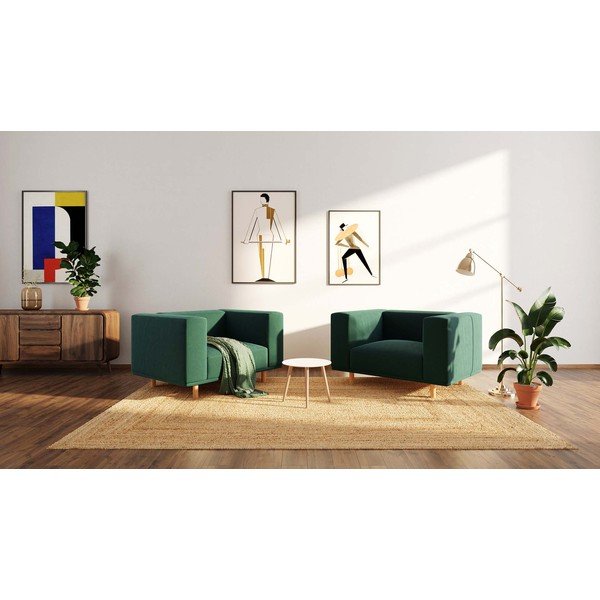 Кресло от тъмнозелено кадифе Kukumo - Ame Yens-image-4