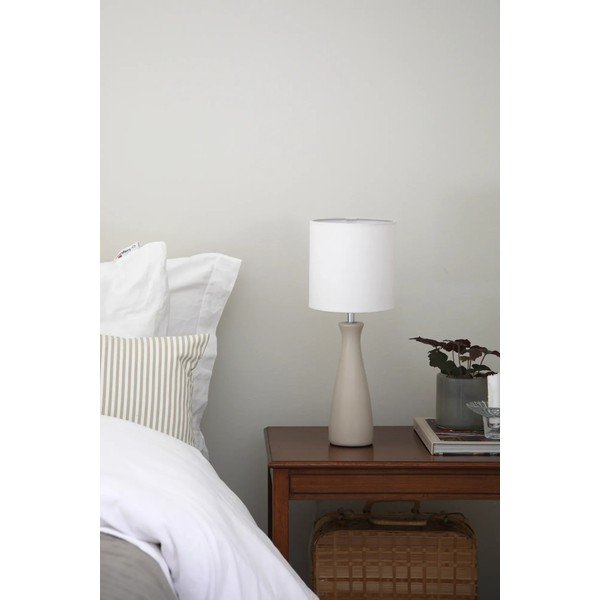 Кремава настолна лампа с текстилен абажур (височина 42 cm) Birillo – Markslöjd-image-2