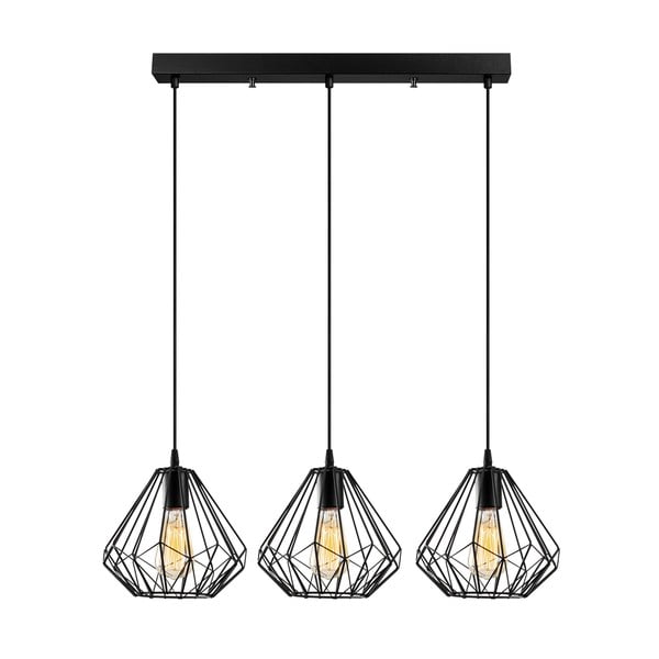 Черно висящо осветително тяло с метален абажур Diamond – Opviq lights-image-2