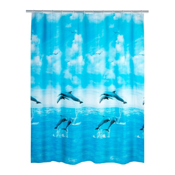 Синя завеса за душ , 180 x 200 cm Dolphin - Wenko