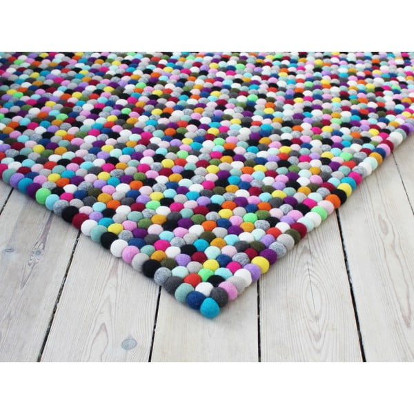 Кълбовиден вълнен килим Multi Pang, 100 x 150 cm Ball Rugs - Wooldot