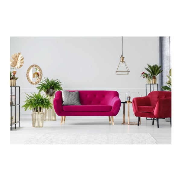 Růžová dvoumístná pohovka Mazzini Sofas Amelie-image-4