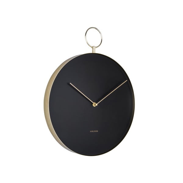 Черен метален часовник за стена , ø 34 cm Hook - Karlsson