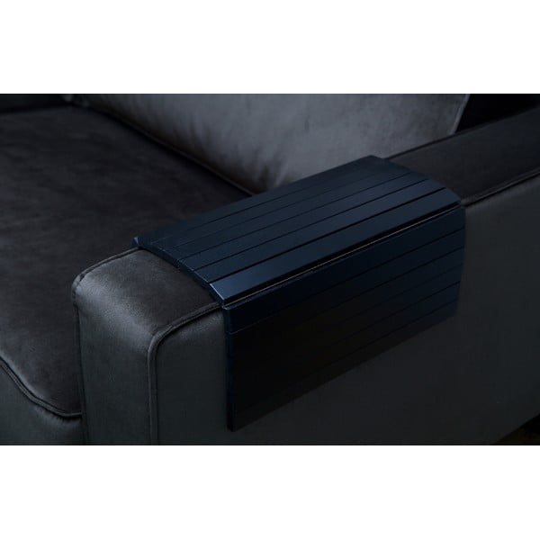 Черна гъвкава дървена подлакътница за диван Tray XL - WOOOD