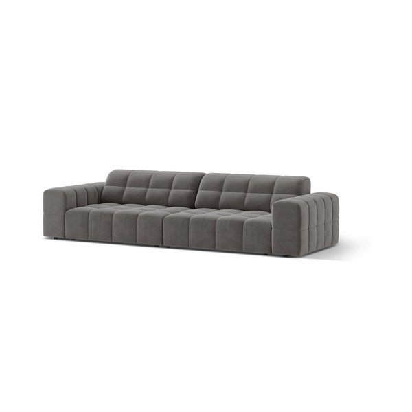 Сив кадифен диван 252 cm Chicago – Cosmopolitan Design-image-1