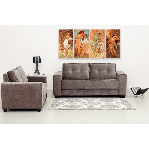 Репродукция на Алфонс Муха - Сезони, 80 x 40 cm Pory roku - Fedkolor-image-1