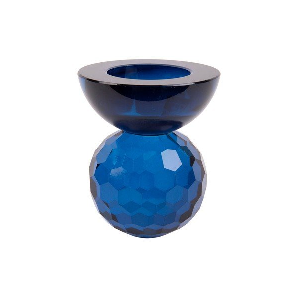 Свещник от синьо стъкло Crystal Art - PT LIVING-image-1