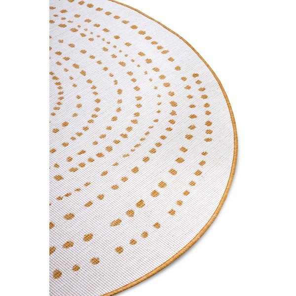 Кръгъл външен килим в бял цвят и жълта охраø 200 cm Bali – NORTHRUGS-image-4