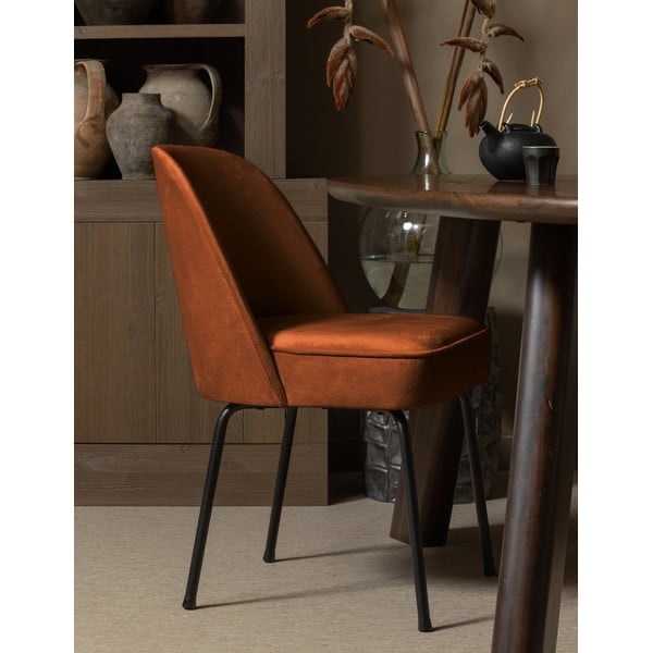 Кадифени трапезни столове в комплект 2 бр. в тухлен цвят Vogue – WOOOD-image-1