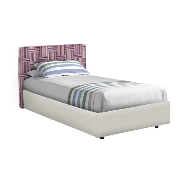 Bílo-fialová jednolůžková postel 13Casa Ninfea, 80 x 190 cm