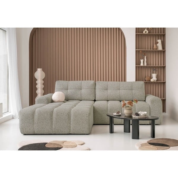 Светлокафяв разтегателен модулен ъглов диван с място за съхранение (ляв ъгъл) Lulu – Miuform-image-1