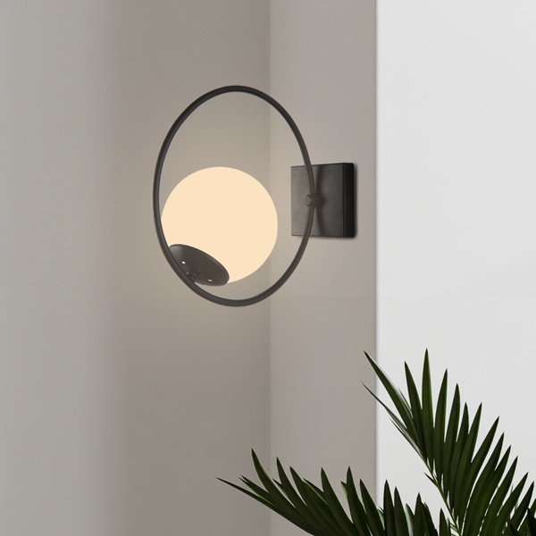 Черна стенна лампа ø 15 cm Ates – Squid Lighting-image-1