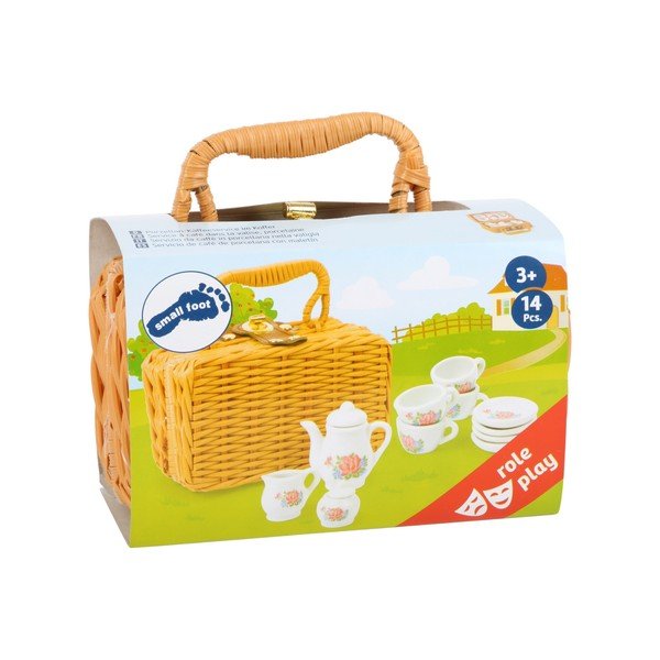 Детски порцеланов комплект от 14 части с калъф Кафе - Legler-image-3