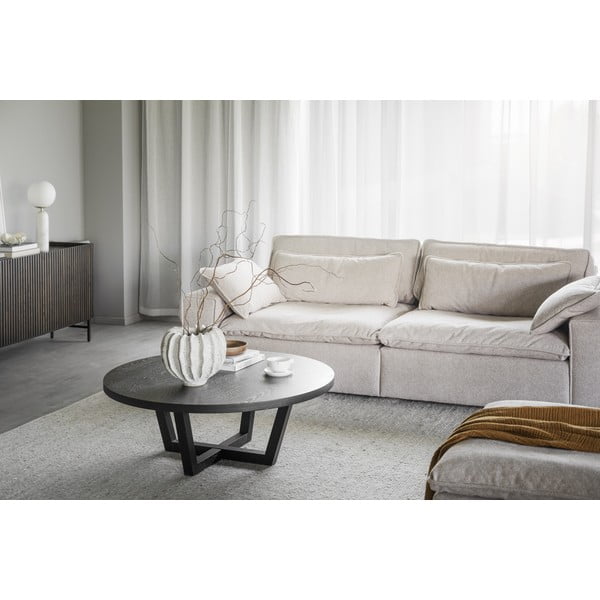 Черна кръгла масичка за кафе от декор от дъб  ø 110 cm Boxford – Rowico-image-1