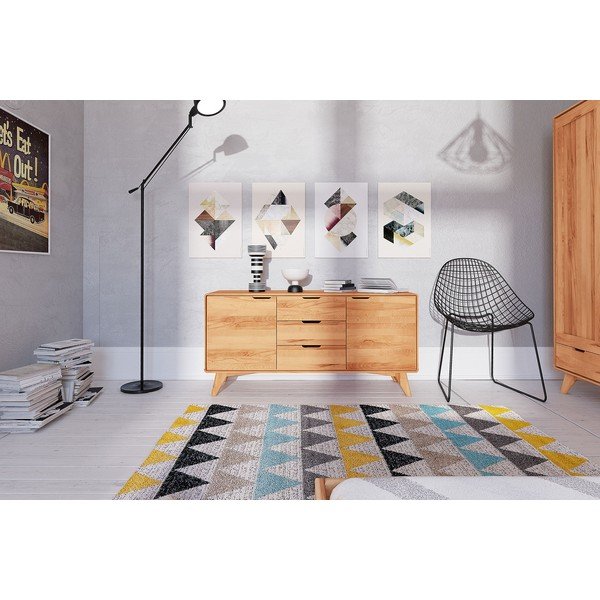 Нисък скрин от букова дървесина 134x63 cm Greg - The Beds-image-4