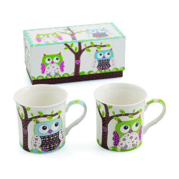 Set 2 hrnků Teatime Owl