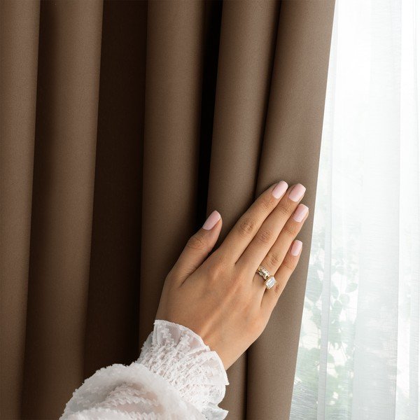 Кафяво затъмняващо перде 140x250 cm Carli Tie – Restilo-image-3