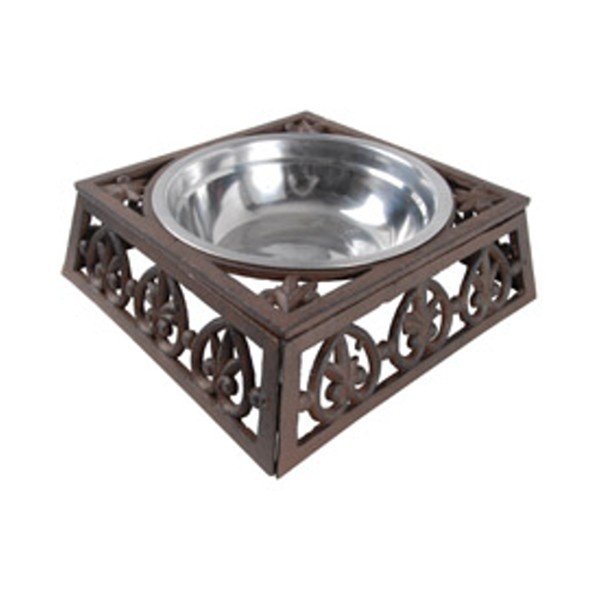 Nerezová miska pro pejska s litinovým podstavcem Esschert Design, šířka 24 cm