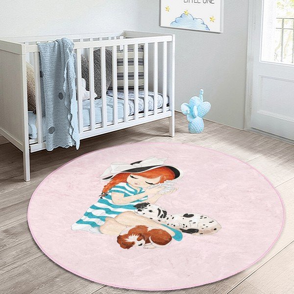 Розов детски килим ø 120 cm Comfort - Mila Home-image-4