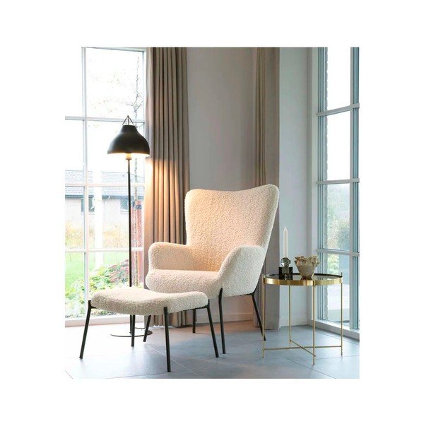 Кремаво кресло от изкуствен косъм Glasgow – Bonami Essentials-image-1