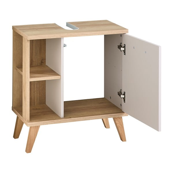 Кремав шкаф за мивка от декор от дъб  60,5x65 cm Quickset 966 – Pelipal-image-2