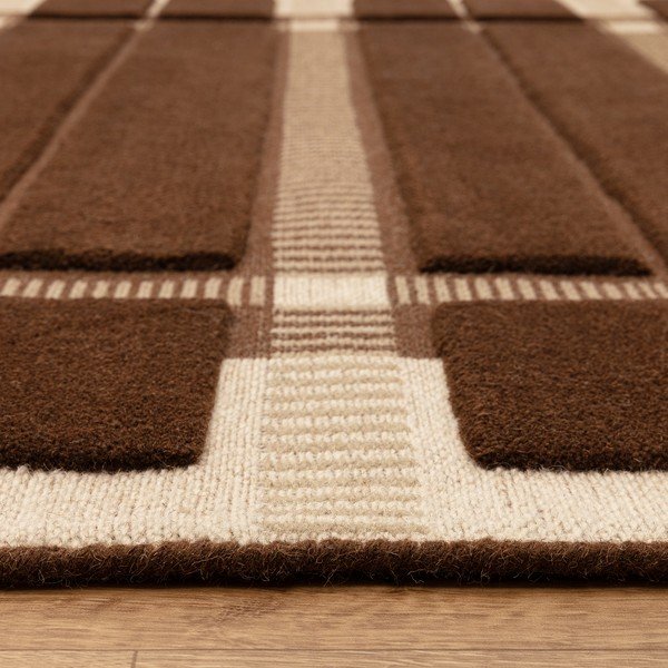 Кафяв/бежов ръчно изработен вълнен килим 120x170 cm – Asiatic Carpets-image-4
