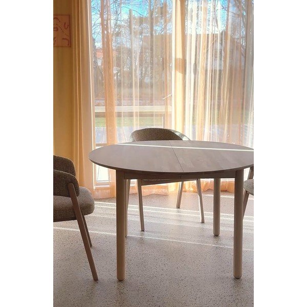 Кръгла сгъваема трапезна маса от масивен дъб ø 120 cm Derrymore – Rowico-image-3