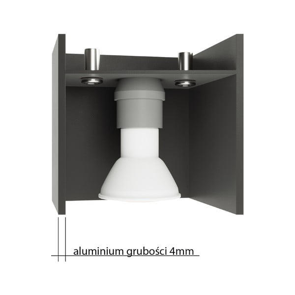 Черно осветително тяло за таван с метален абажур 10x10 cm Lorum – Sollux-image-3