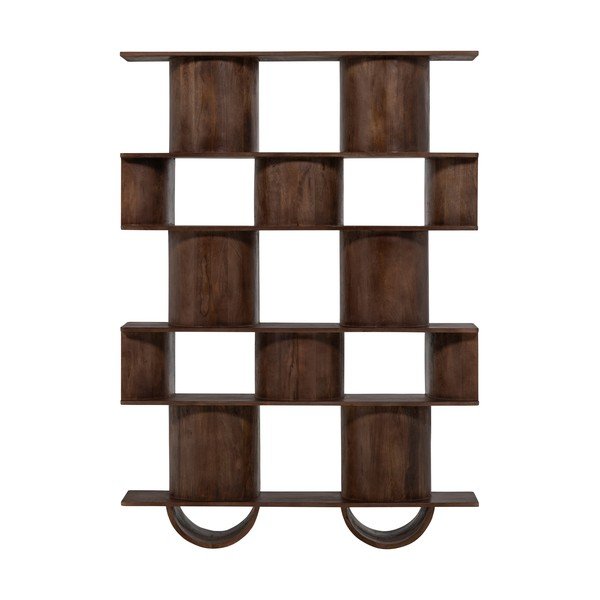 Тъмнокафява библиотека от масивно манго 130x180x35 cm Sinne – WOOOD-image-3