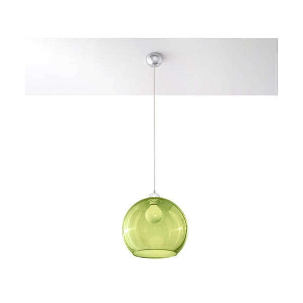 Зелена висяща лампа със стъклен абажур ø 30 cm Bilbao - Sollux-image-2