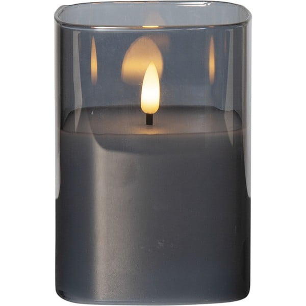 Сива LED восъчна свещ в стъкло, височина 12,5 см Flamme - Star Trading