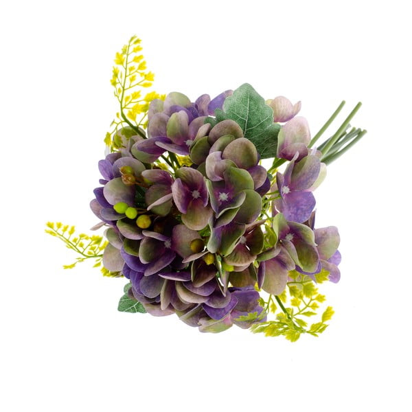 Лилаво изкуствено цвете в стил хортензия с папрат - Dakls