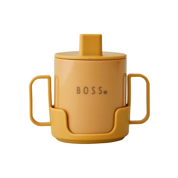 Горчичножълта детска чаша Boss Mini - Design Letters-image-2