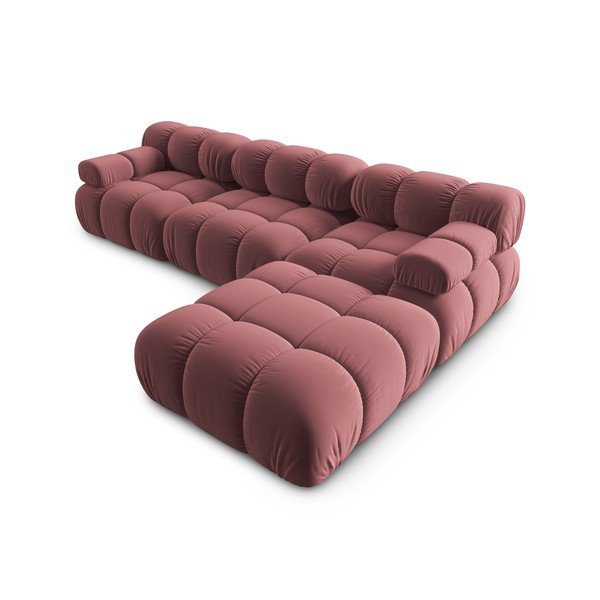 Розов ъглов диван от кадифе Bellis - Micadoni Home-image-4