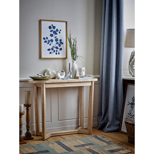 Конзолна маса от масивно каучуково дърво в естествен цвят 35x100 cm Serrone – Bloomingville-image-4