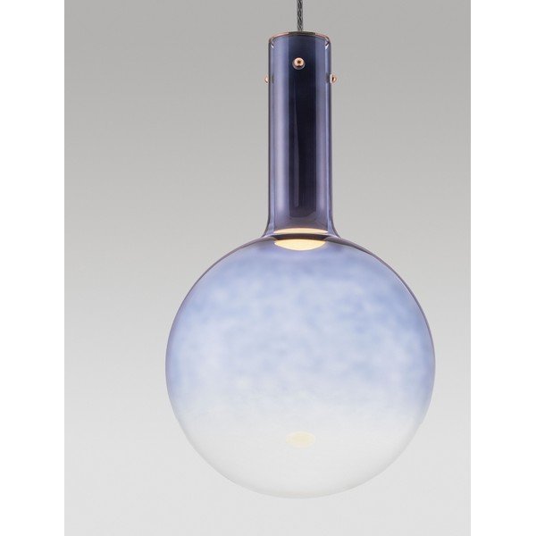 Синьо  стъклено LED затъмняващо се висящо осветително тяло ø 25 cm Nostos – Nova Luce-image-2