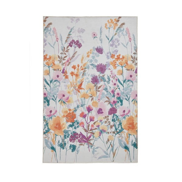 Жълт килим подходящ за пране 122x170 cm Country Floral – Catherine Lansfield