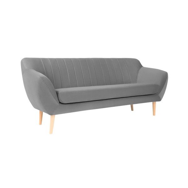 Диван от сиво кадифе , 188 cm Sardaigne - Mazzini Sofas-image-2