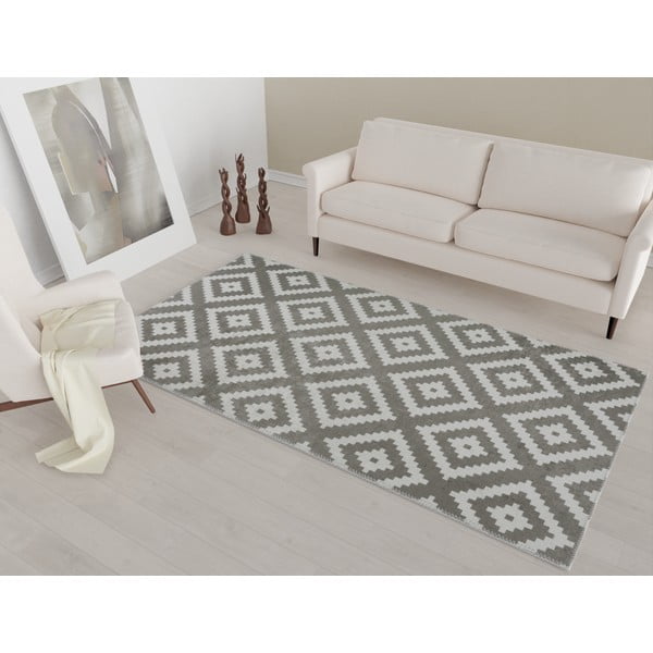 Светлокафяв и кремав килим, който може да се мие, 180x120 cm - Vitaus-image-1