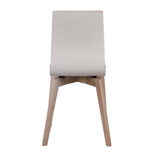 Бял трапезен стол със светлокафяви крака Grace - Rowico-image-3