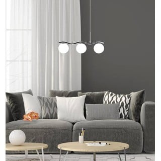 Висяща лампа в сребристо със стъклен абажур 12x53 cm Ramon - Candellux Lighting