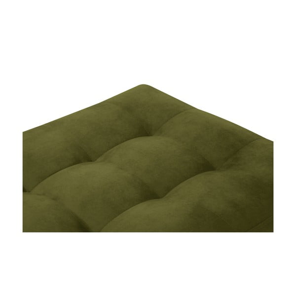 Маслиненозелено кадифено столче за крака Santo - Milo Casa-image-4