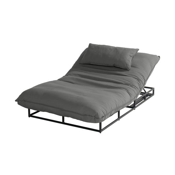 Тъмносив градински шезлонг метален/подплатен Emma – Hartman