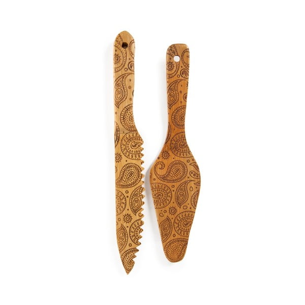 Комплект бамбукови шпатули и ножове за торта "Мини Minne - Bambum